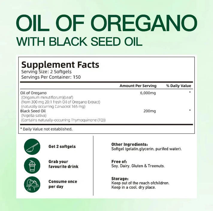 Oregano Oil Capsules Butter Soft Capsules 300 Tablets Soft Capsules